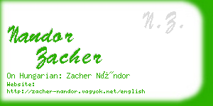 nandor zacher business card